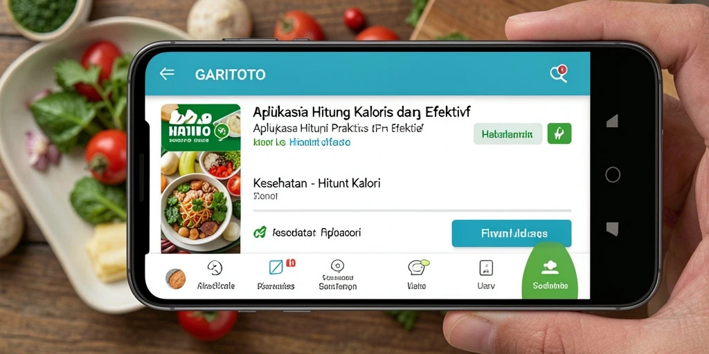 Tampilan antarmuka GARITOTO yang memudahkan pengguna menghitung kalori.