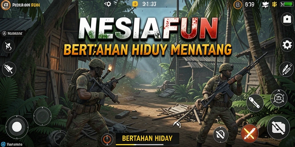 Tampilan antarmuka permainan Bertahan Hidup yang menegangkan di NESIAFUN.