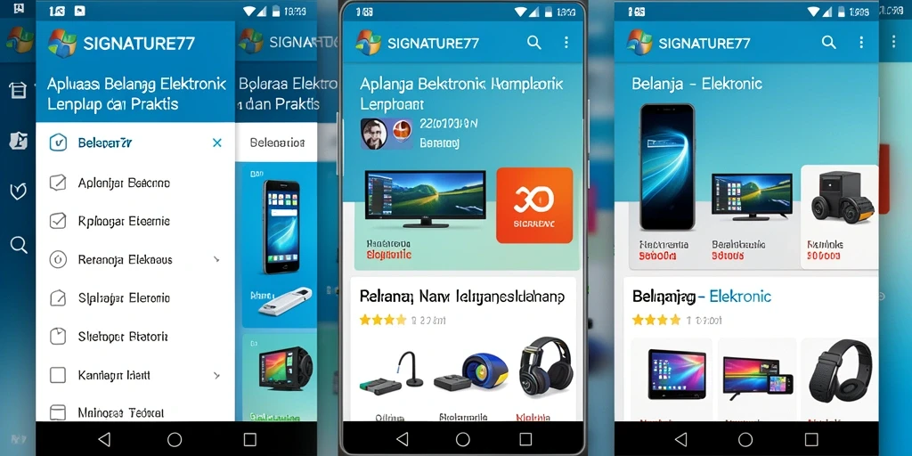 Tampilan antarmuka SIGNATURE77 yang menarik dan mudah digunakan.