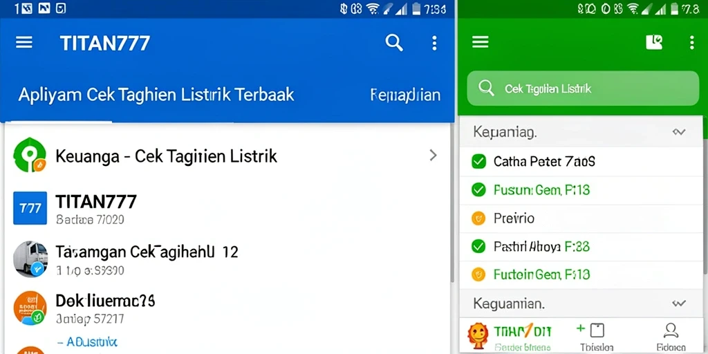 Antarmuka intuitif aplikasi Cek Tagihan Listrik TITAN777.